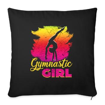 Gymnaste gymnaste gymnastique gymnastique - Housse de coussin décorative 45 x 45 cm - noir - Devant
