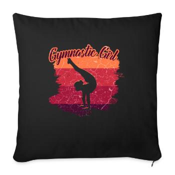 Gymnaste gymnaste gymnastique gymnastique - Housse de coussin décorative 45 x 45 cm - noir - Devant