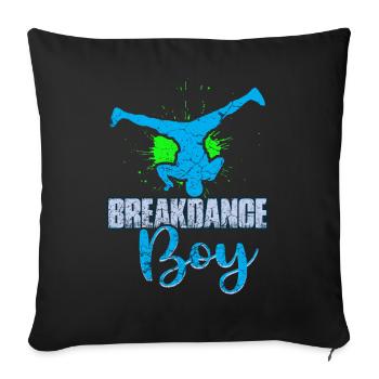 Breakdance Junge Breakdancing Kinder - Sofakissenbezug 45 x 45 cm - Schwarz - Vorne