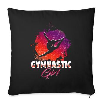 Gymnaste gymnaste gymnastique gymnastique - Housse de coussin décorative 45 x 45 cm - noir - Devant