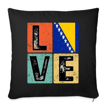 I Love Bosnia flag for Bosnian pride - Sofa pillowcase 17,3'' x 17,3'' (45 x 45 cm) - black - Front