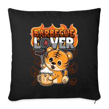Barbecue Lover Griller BBQ Tiger - Housse de coussin décorative 45 x 45 cm - noir - Devant