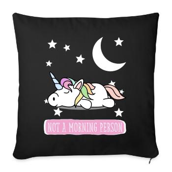 Unicorn sleep shirt pajamas pajamas - Sofa pillowcase 17,3'' x 17,3'' (45 x 45 cm) - black - Front