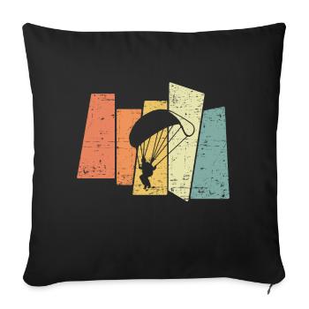 80 Retro Parapente parapente - Housse de coussin décorative 45 x 45 cm - noir - Devant