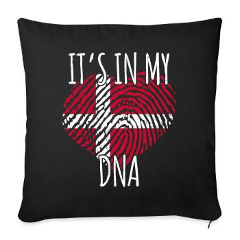 It's In My DNA Dänemark Herz Fingerabdruck Danmark - Sofakissenbezug 45 x 45 cm - Schwarz - Vorne