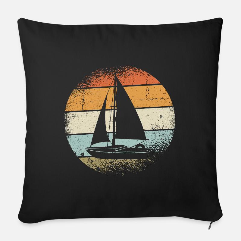 Segler Retro Sunset - Sofakissenbezug 45 x 45 cm - Schwarz