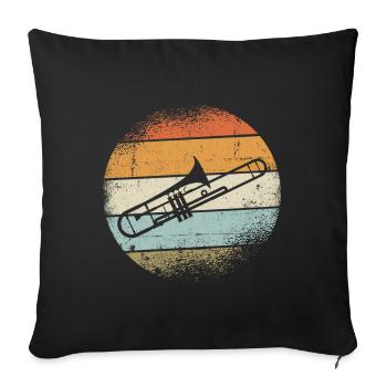 Posaunen Instrument - Sofakissenbezug 45 x 45 cm - Schwarz - Vorne