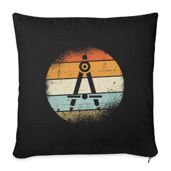 Circle - Sofa pillowcase 17,3'' x 17,3'' (45 x 45 cm) - black - Front