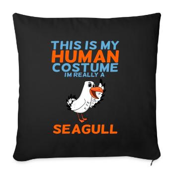 La mouette - Housse de coussin décorative 45 x 45 cm - noir - Devant