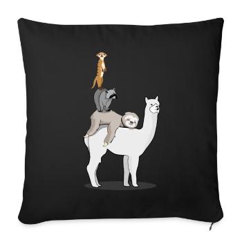 Bremer Alpagasa Paresseux Raton laveur Brême - Housse de coussin décorative 45 x 45 cm - noir - Devant