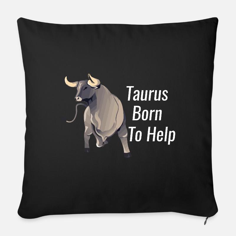 Taureau - Housse de coussin décorative 45 x 45 cm - noir