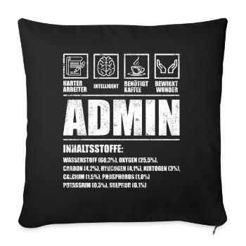 Lustiges Admin Administrator Design - Sofakissenbezug 45 x 45 cm - Schwarz - Vorne