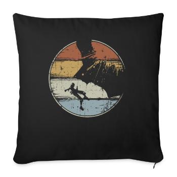 Climber vintage climbing - Sofa pillowcase 17,3'' x 17,3'' (45 x 45 cm) - black - Front