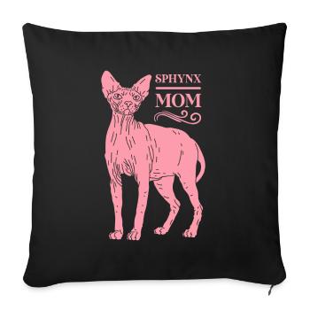 Sphynx Mom Sphynx-Katze Sphinx Katze Geschenk - Sofakissenbezug 45 x 45 cm - Schwarz - Vorne