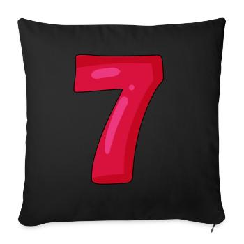 Number 7 - Number 7 - Sofa pillowcase 17,3'' x 17,3'' (45 x 45 cm) - black - Front