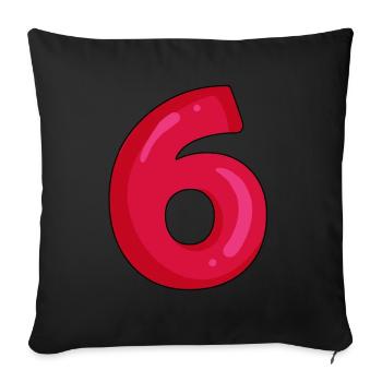 6 - Sofakissenbezug 45 x 45 cm - Schwarz - Vorne