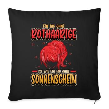 Rothaarig Rote Haare Lustig Friseur Geschenk - Sofakissenbezug 45 x 45 cm - Schwarz - Vorne
