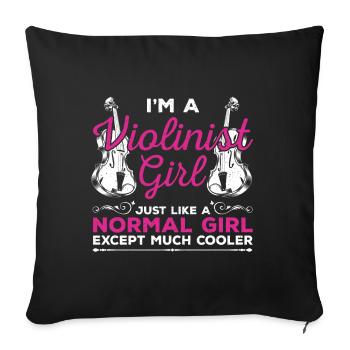 Violon violon instrument musicien Orchestre - Housse de coussin décorative 45 x 45 cm - noir - Devant