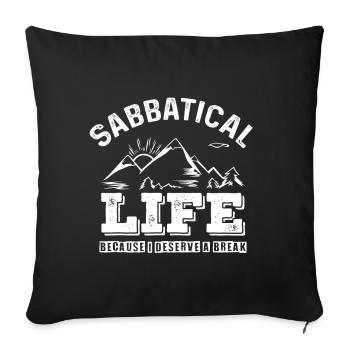 Sabbatical Life Fête de fin d’année Cadeau - Housse de coussin décorative 45 x 45 cm - noir - Devant