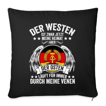Osten Ostdeutscher Ossi Ostdeutschland DDR - Sofakissenbezug 45 x 45 cm - Schwarz - Vorne