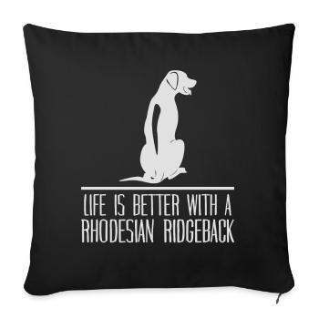 Rhodesian Ridgeback Dogs Saying Dog - Sofa pillowcase 17,3'' x 17,3'' (45 x 45 cm) - black - Front