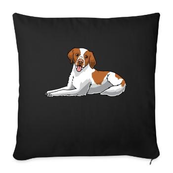 Epagneul Breton - Housse de coussin décorative 45 x 45 cm - noir - Devant