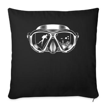 Tauchen Taucher Meer Urlaub Geschenkidee - Sofakissenbezug 45 x 45 cm - Schwarz - Vorne