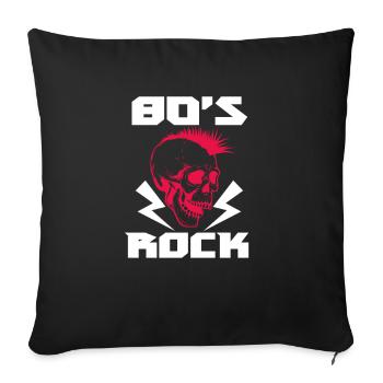 80s Rock - Sofa pillowcase 17,3'' x 17,3'' (45 x 45 cm) - black - Front