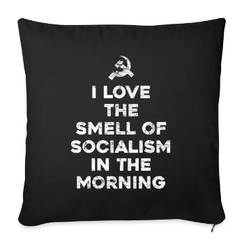 Socialism saying funny - Sofa pillowcase 17,3'' x 17,3'' (45 x 45 cm) - black - Front