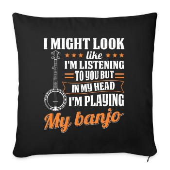 Banjo Player Banjo Player Musician Music Country - Sofa pillowcase 17,3'' x 17,3'' (45 x 45 cm) - black - Front
