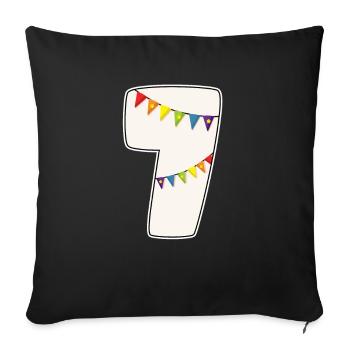 7 birthday 7 years number 7 girl rainbow - Sofa pillowcase 17,3'' x 17,3'' (45 x 45 cm) - black - Front