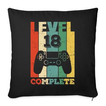 Level 18 Complete Retro Gamer - Sofakissenbezug 45 x 45 cm - Schwarz - Vorne