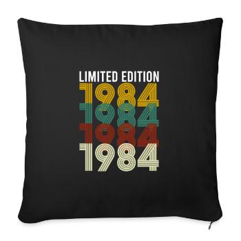 Vintage Limited Edition 1984 Geburtstag Geburtsjah - Sofakissenbezug 45 x 45 cm - Schwarz - Vorne