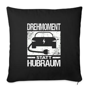 Elektroauto E-Auto Elektroantrieb lustiger Spruch - Sofakissenbezug 45 x 45 cm - Schwarz - Vorne