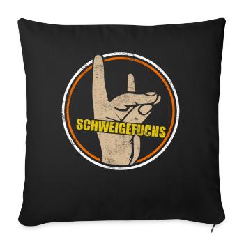 Schweigefuchs Lehrer Schule Retro Vintage - Sofakissenbezug 45 x 45 cm - Schwarz - Vorne