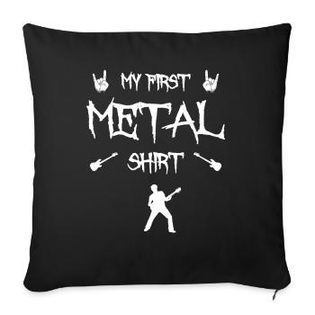 My First Metal Shirt Electric Guitar Kids Rock - Sofa pillowcase 17,3'' x 17,3'' (45 x 45 cm) - black - Front