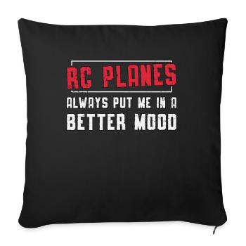 RC Model Airplane Model Airplane Gift - Sofa pillowcase 17,3'' x 17,3'' (45 x 45 cm) - black - Front