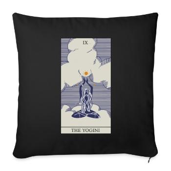 Tarot carte yoga Professeur de magie spirituelle Protection - Housse de coussin décorative 45 x 45 cm - noir - Devant