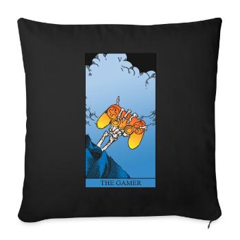 Gamer Tarotkarte cooles Gaming Gothic Design - Sofakissenbezug 45 x 45 cm - Schwarz - Vorne