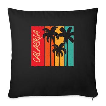 Calabre Italie vacances Retro Sunset Calabria - Housse de coussin décorative 45 x 45 cm - noir - Devant