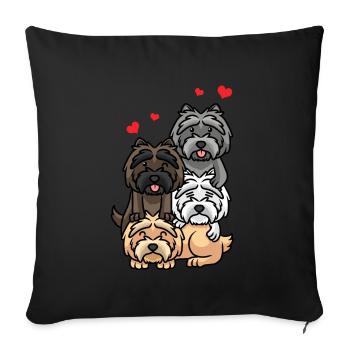 Cairn Terrier chien - Housse de coussin décorative 45 x 45 cm - noir - Devant