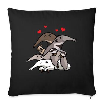 Ameisenbär - Sofakissenbezug 45 x 45 cm - Schwarz - Vorne