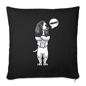 Stubborn English Springer Spaniel - Sofakissenbezug 45 x 45 cm - Schwarz - Vorne