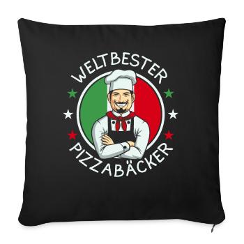 Weltbester Pizzabäcker - Sofakissenbezug 45 x 45 cm - Schwarz - Vorne