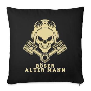 Böser alter Mann - Sofakissenbezug 45 x 45 cm - Schwarz - Vorne