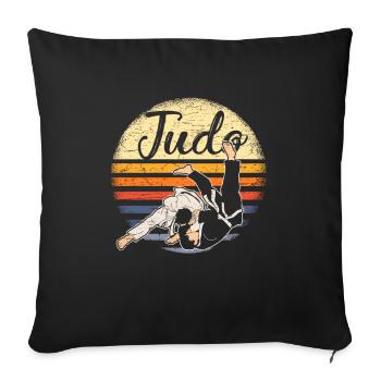 Retro Judo - Sofa pillowcase 17,3'' x 17,3'' (45 x 45 cm) - black - Front