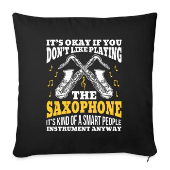 Saxophone Saxophonspieler musique musicien instrument - Housse de coussin décorative 45 x 45 cm - noir - Devant