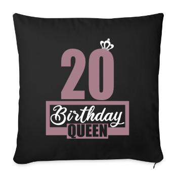 20th birthday 20 years 20th birthday child - Sofa pillowcase 17,3'' x 17,3'' (45 x 45 cm) - black - Front