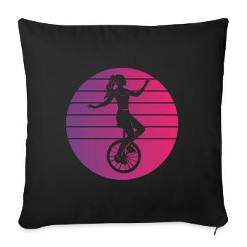 Einrad Einrad Einrad Balancing Monocycle Unicycler - Housse de coussin décorative 45 x 45 cm - noir - Devant