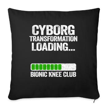 Récupération de cadeau d'opération de chirurgie du genou drôle - Housse de coussin décorative 45 x 45 cm - noir - Devant